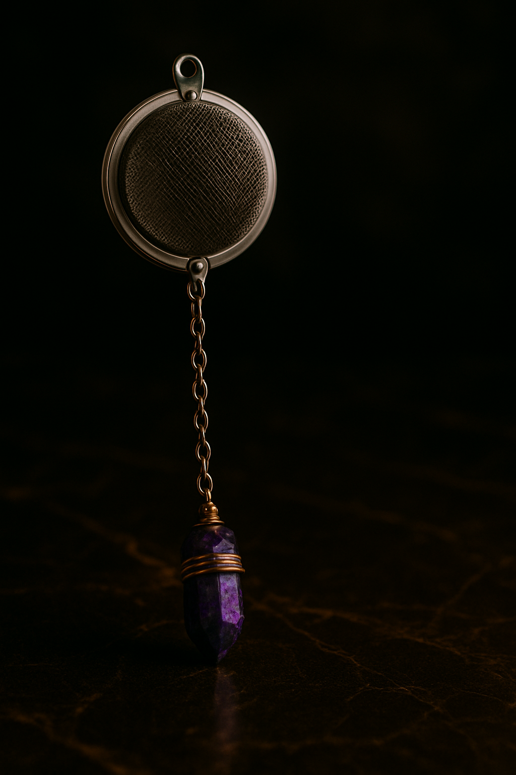 Titanium Aura Quartz Crystal Mesh Ball Tea Infuser