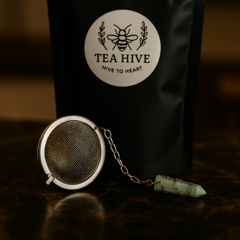 Green Aventurine Crystal Mesh Tea Infuser